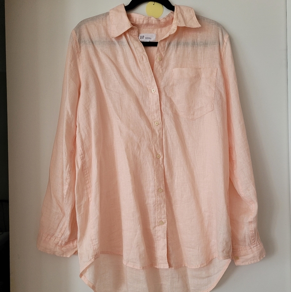 GAP Boyfriend Fit Linen Shirt - Picture 2 of 3